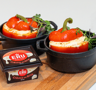 Gevulde paprika met gehakt en ERU Prestige Crème de Brie