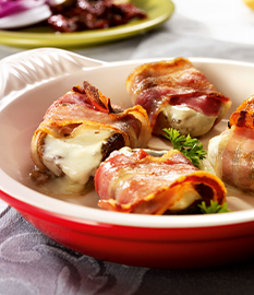 Gefüllte champignons mit roquefort und bacon