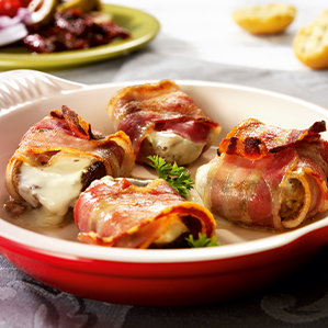 Champignons farcis au roquefort et au bacon
