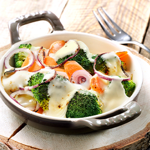 Gratin de légumes au brie