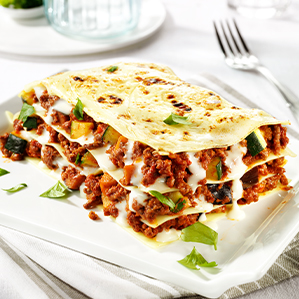 Savoureuse lasagne au gouda et au hachis de bœuf