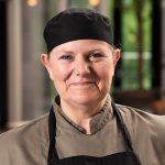 Breakfast chef Sandra vanden Kieboom serves ERU Portion packs on the breakfast buffet at Van der Valk