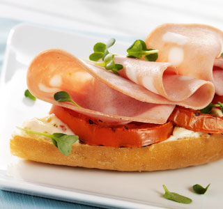 Private: Turkish bread with grilled tomato and mortadella