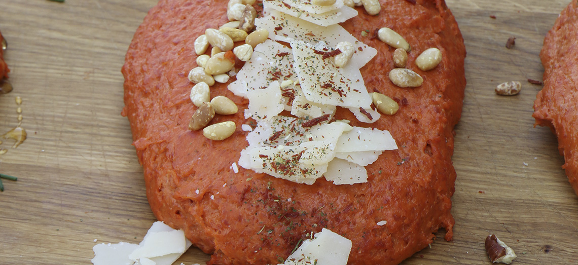 Filet di Parma topped with ERU Cheese Spread with Parmesan