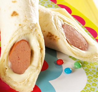 Wraps de cachorro-quente para crianças
