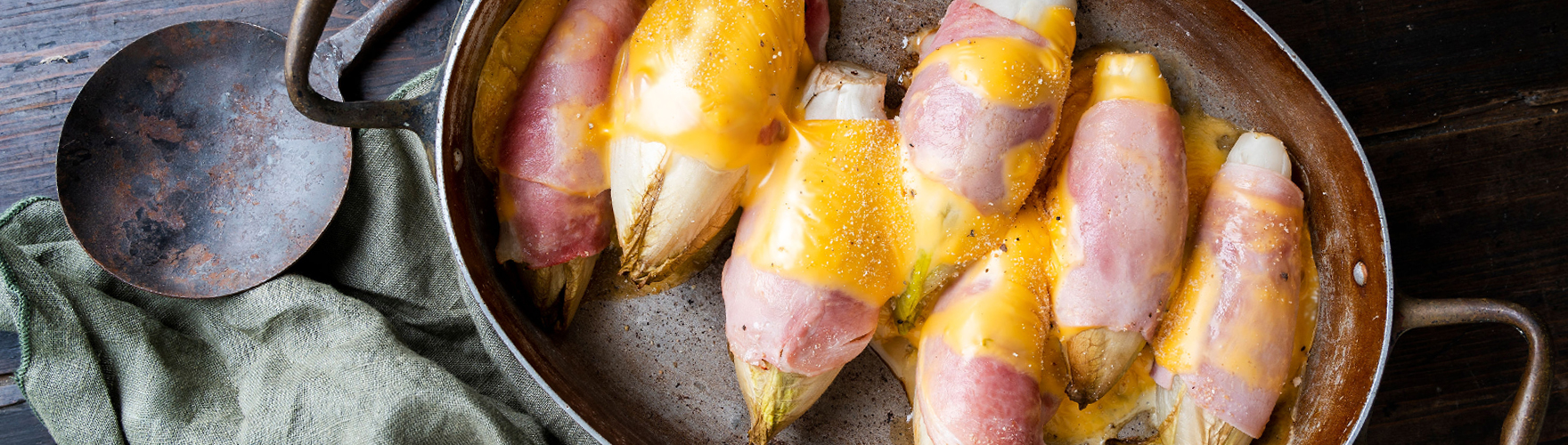 Witlof met ham en kaas uit de oven