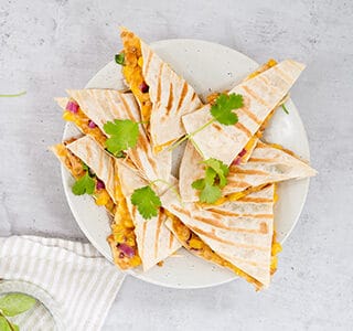 Quesadilla’s recept: quesadilla’s met kip en cheddar