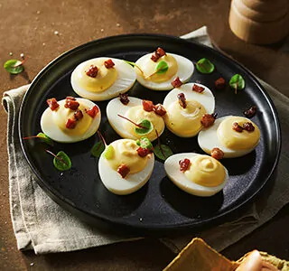 Privé: Gevulde eieren met extra gerijpte kaas
