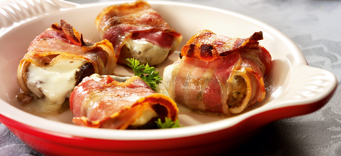 Gevulde champignons met roquefort en bacon