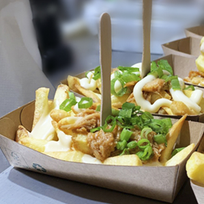 Nacho fries met pulled chicken en extra gerijpte kaas
