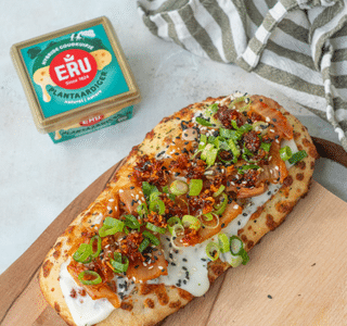 Focaccia Kimchi met ERU Goudkuipje Plantaardiger